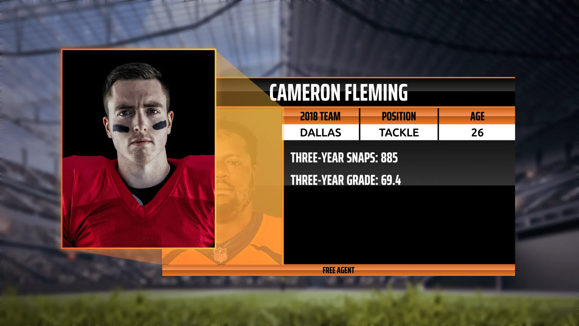 American football player bio overlay