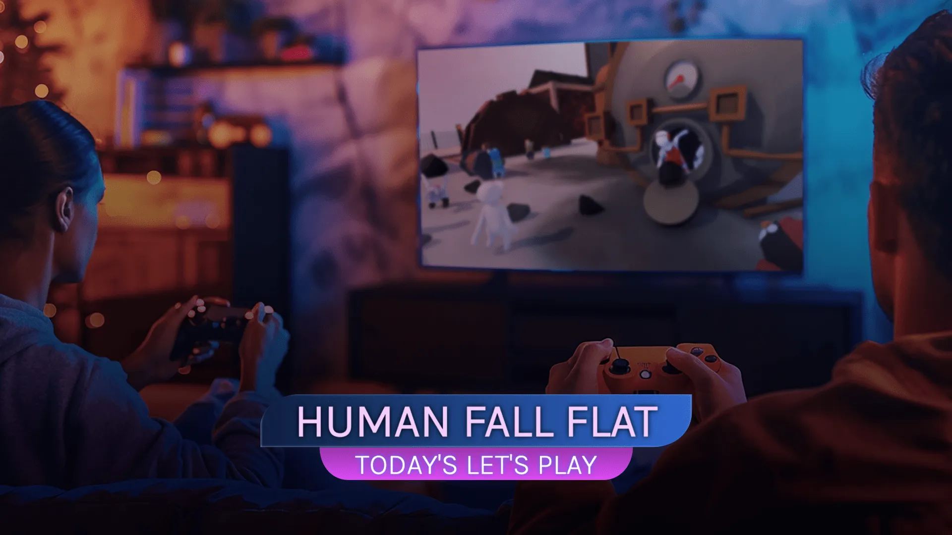 Players playing a coop game with a gaming overlay