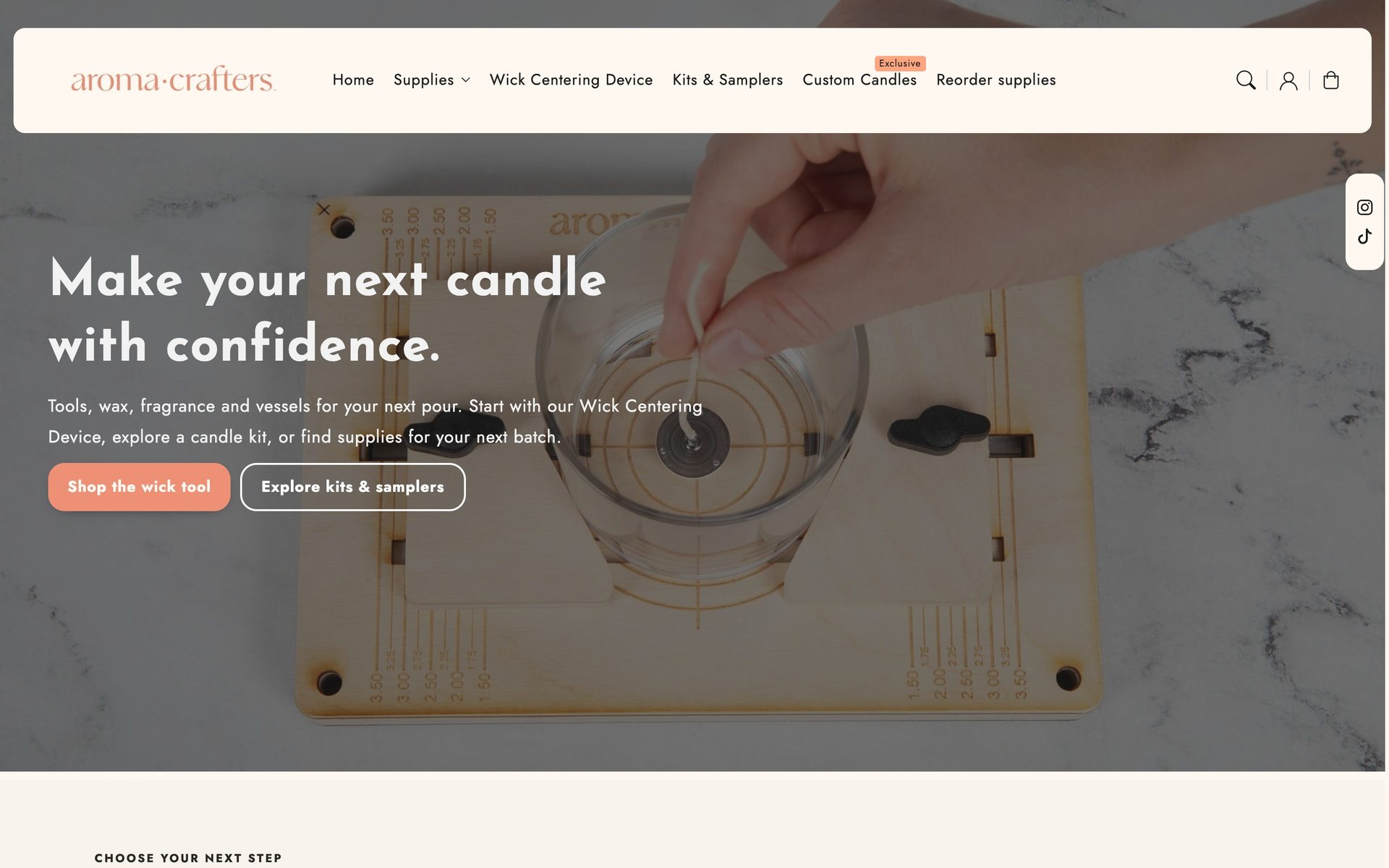 Aroma Crafters website homepage