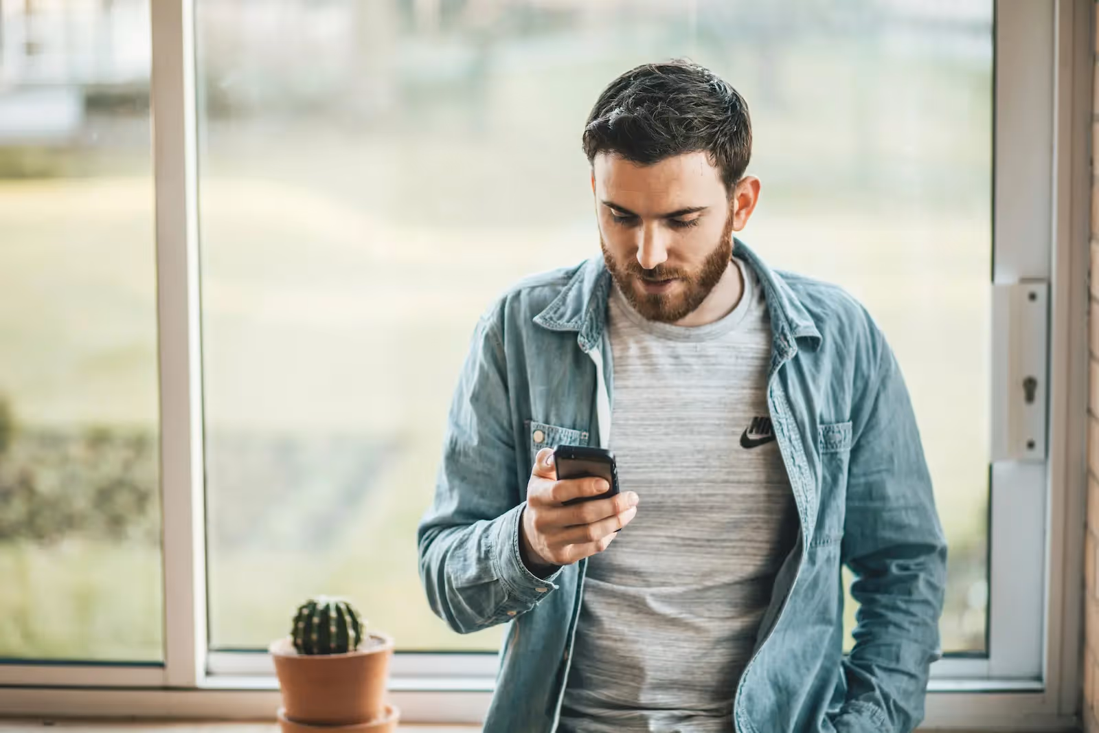 Man using his phone