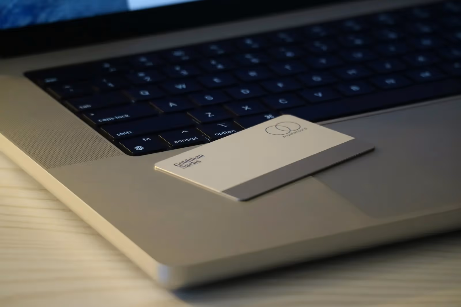 Apple Card on a laptop