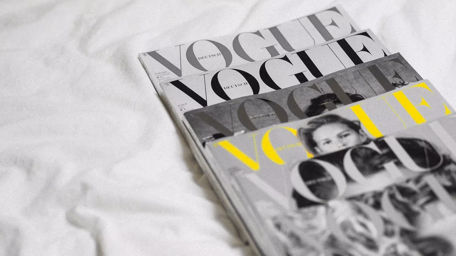 Pictures of different Vogue magazines
