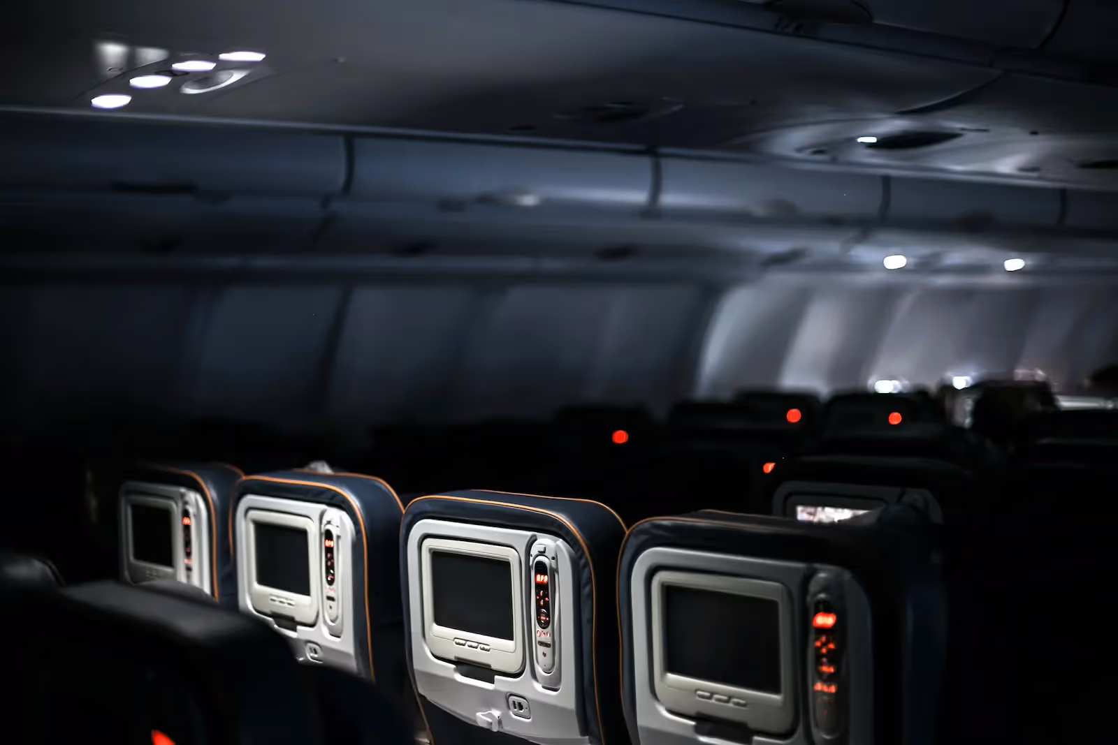 Inside of an airplane