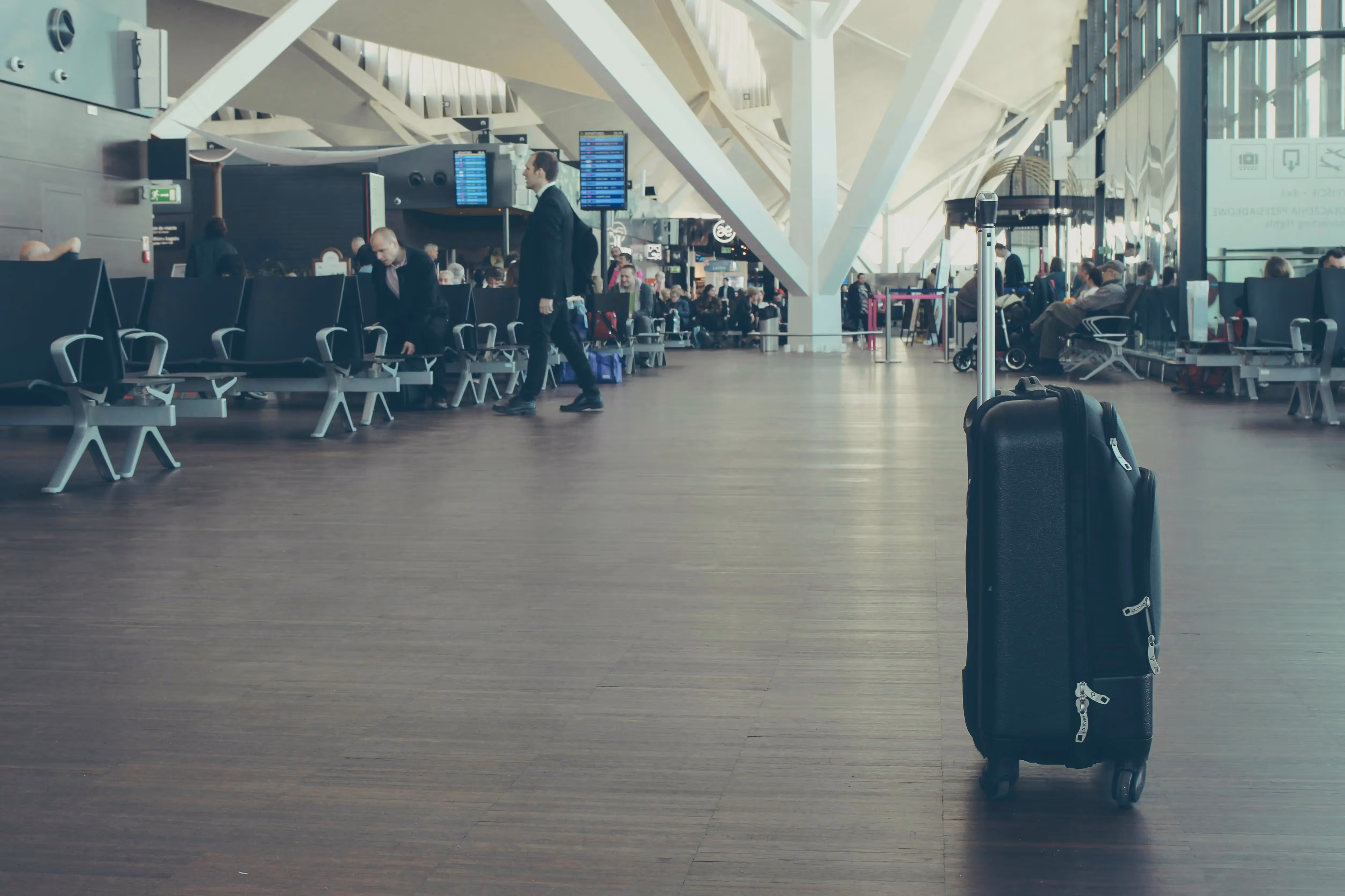Lost luggage in the middle of an airport