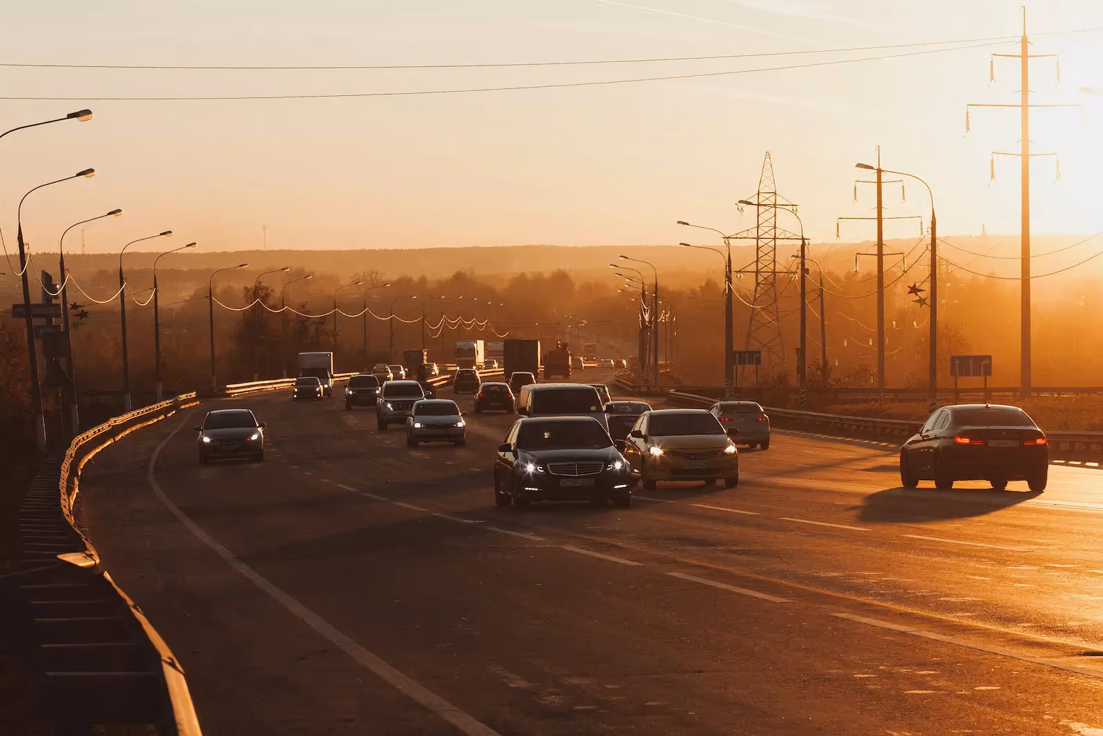 Cars on a highway
