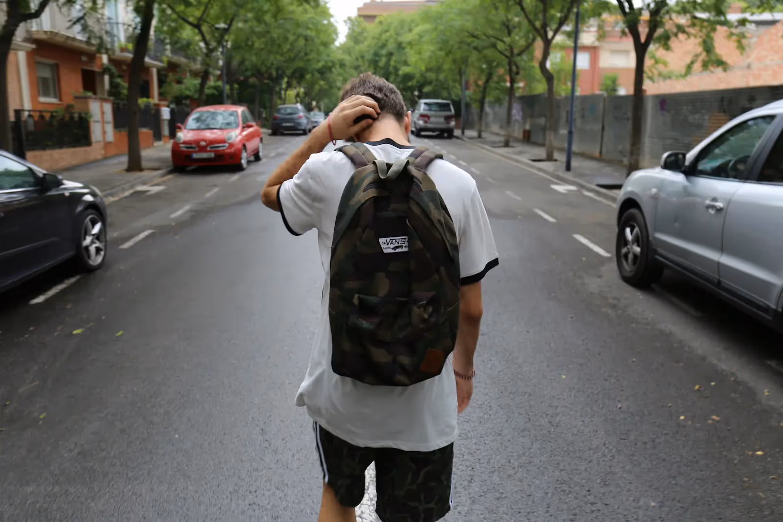 Person walking in a street