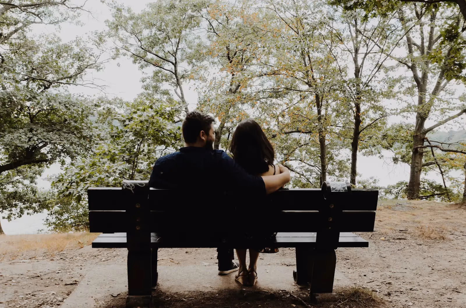 Couple sitting on a bench