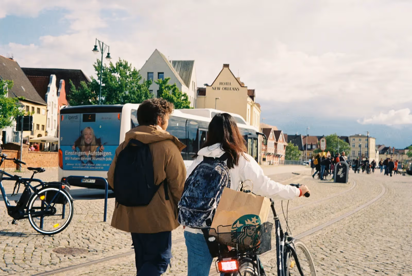 Couples walking on a road