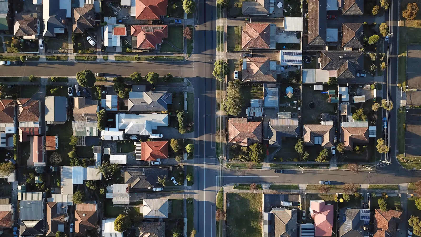 Aerial view of houses