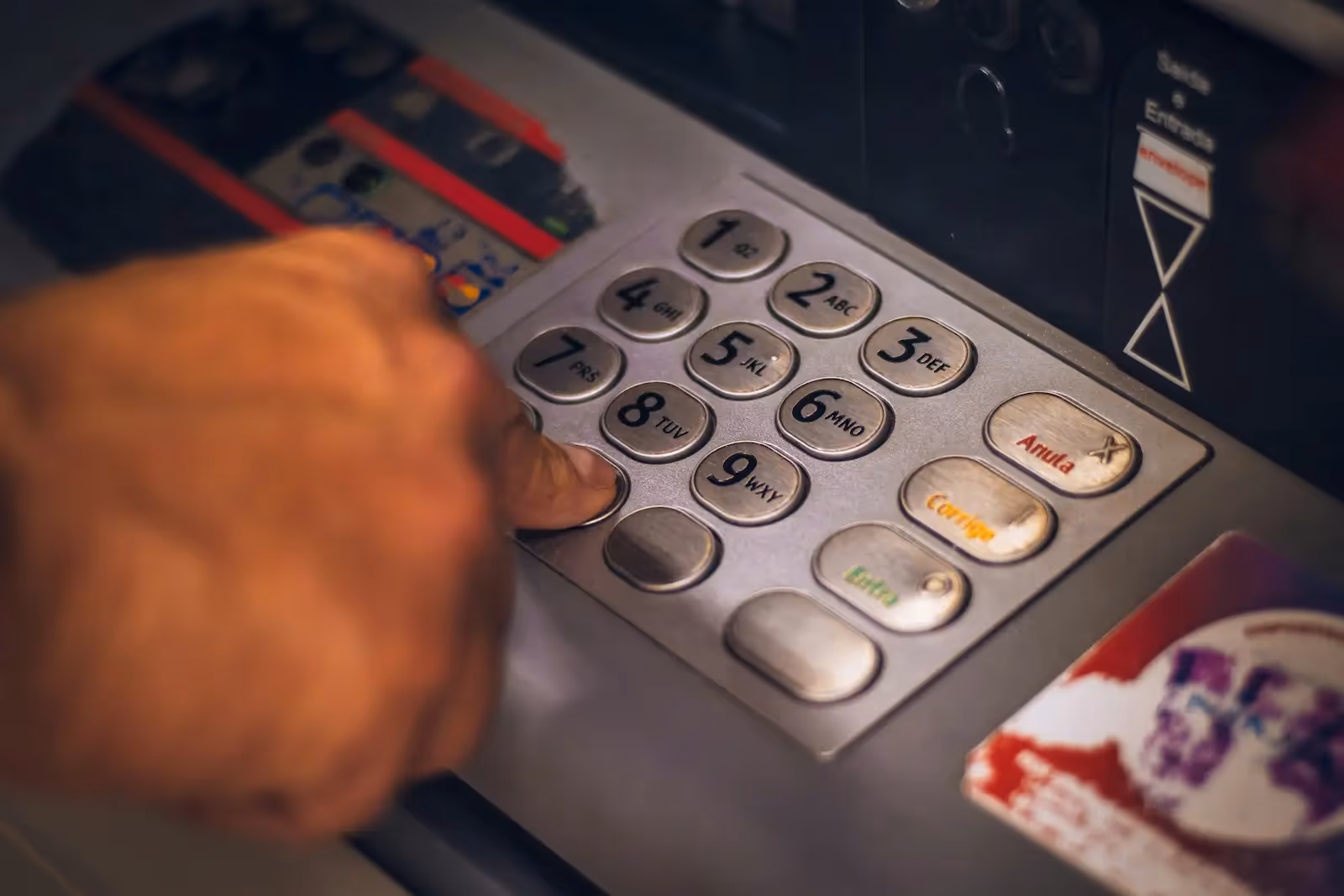 Person using an ATM