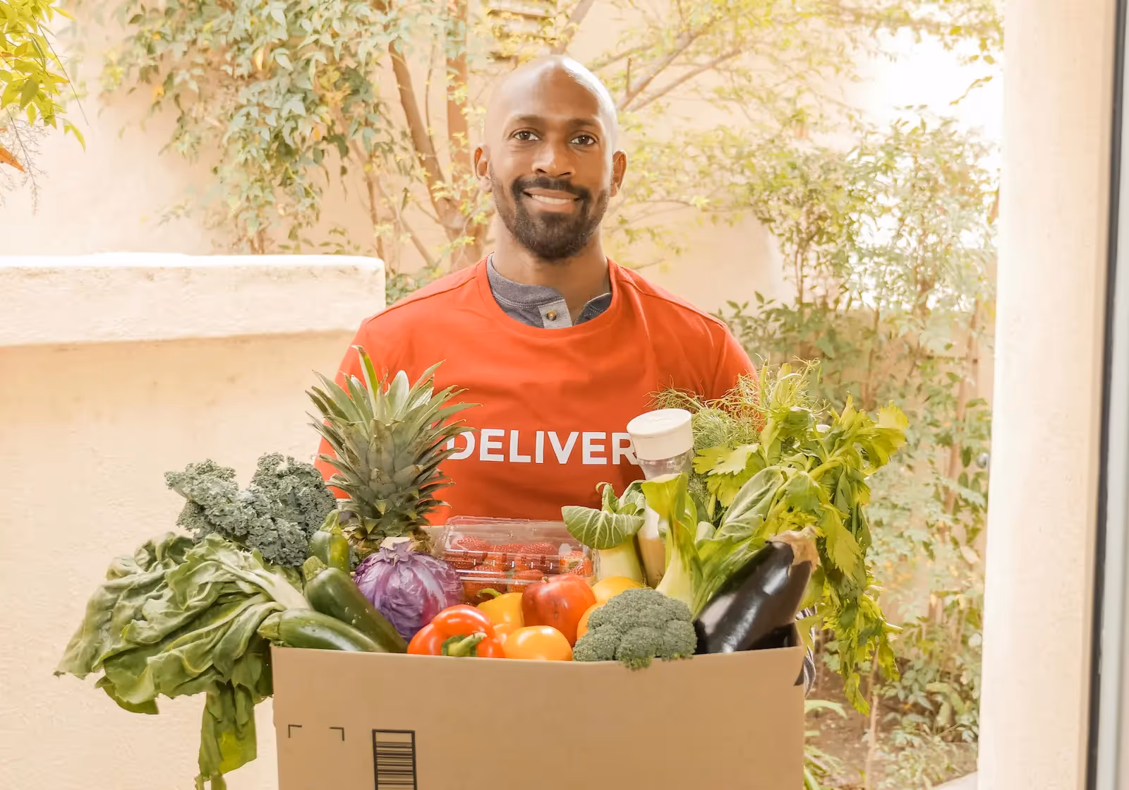 Man carrying vegetables