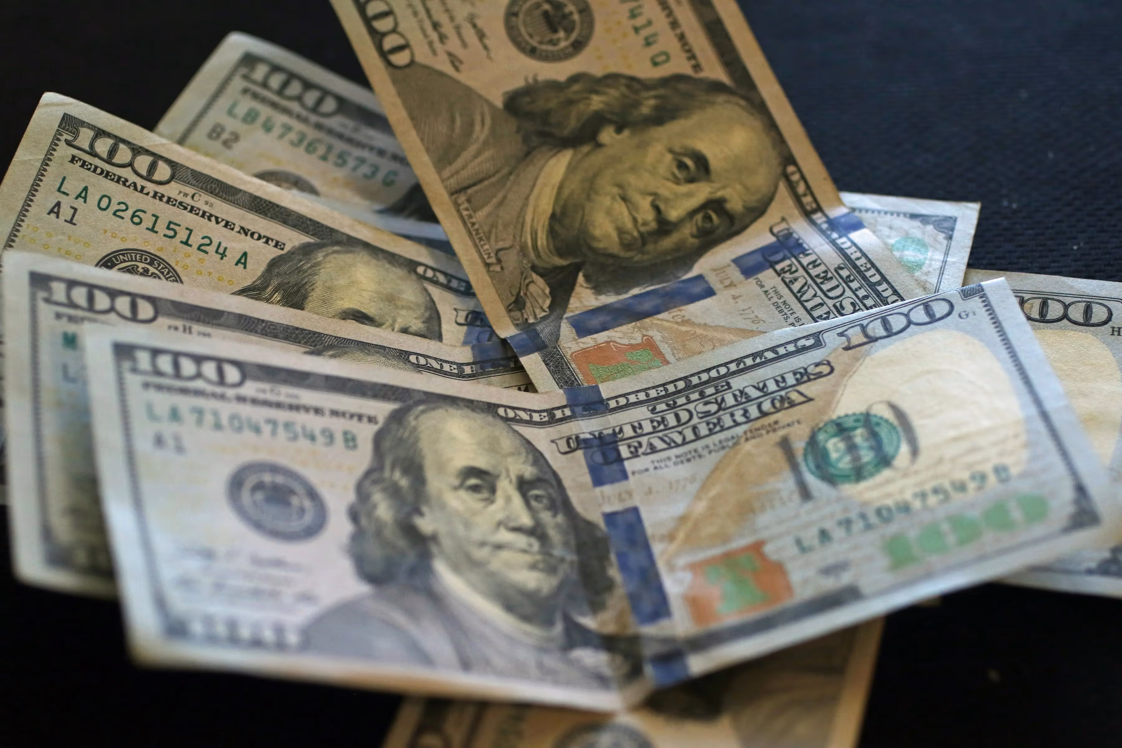 Stacked paper bills