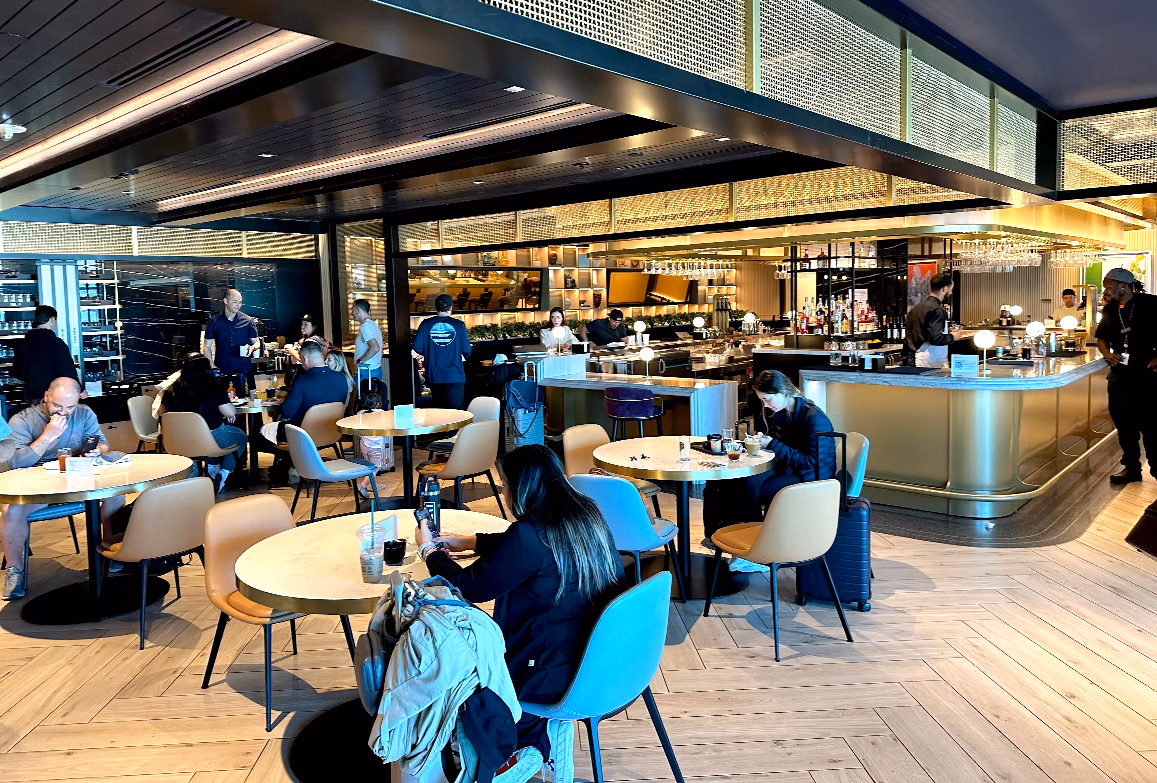 People in an airport lounge