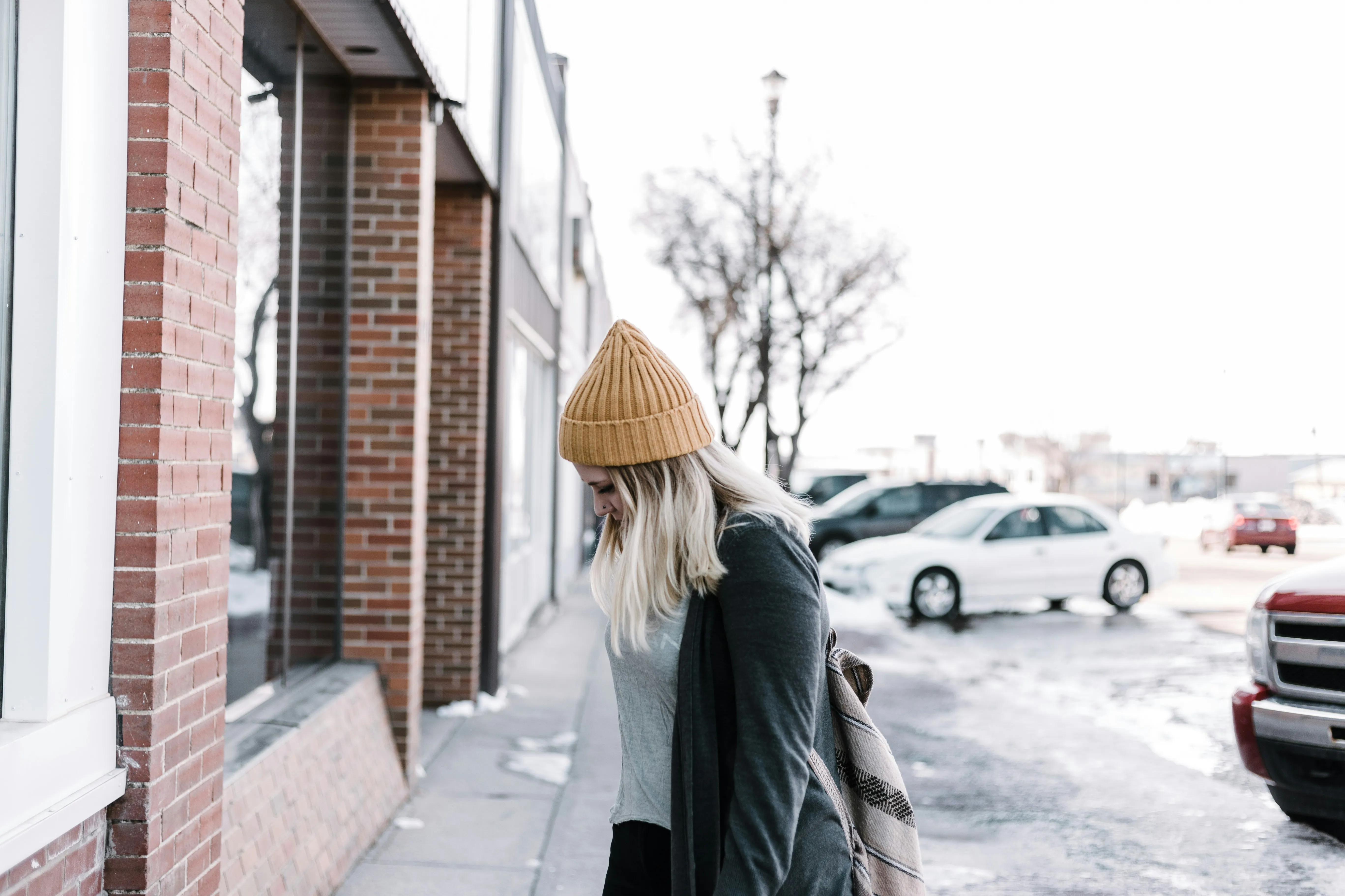 Person near a building