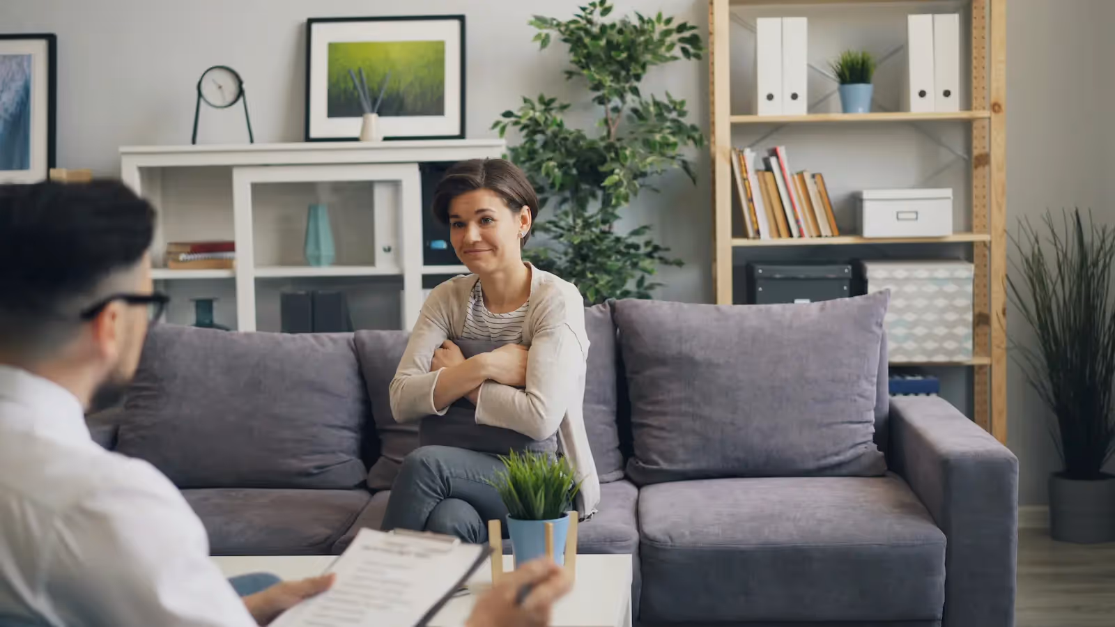 Person sitting on a couch