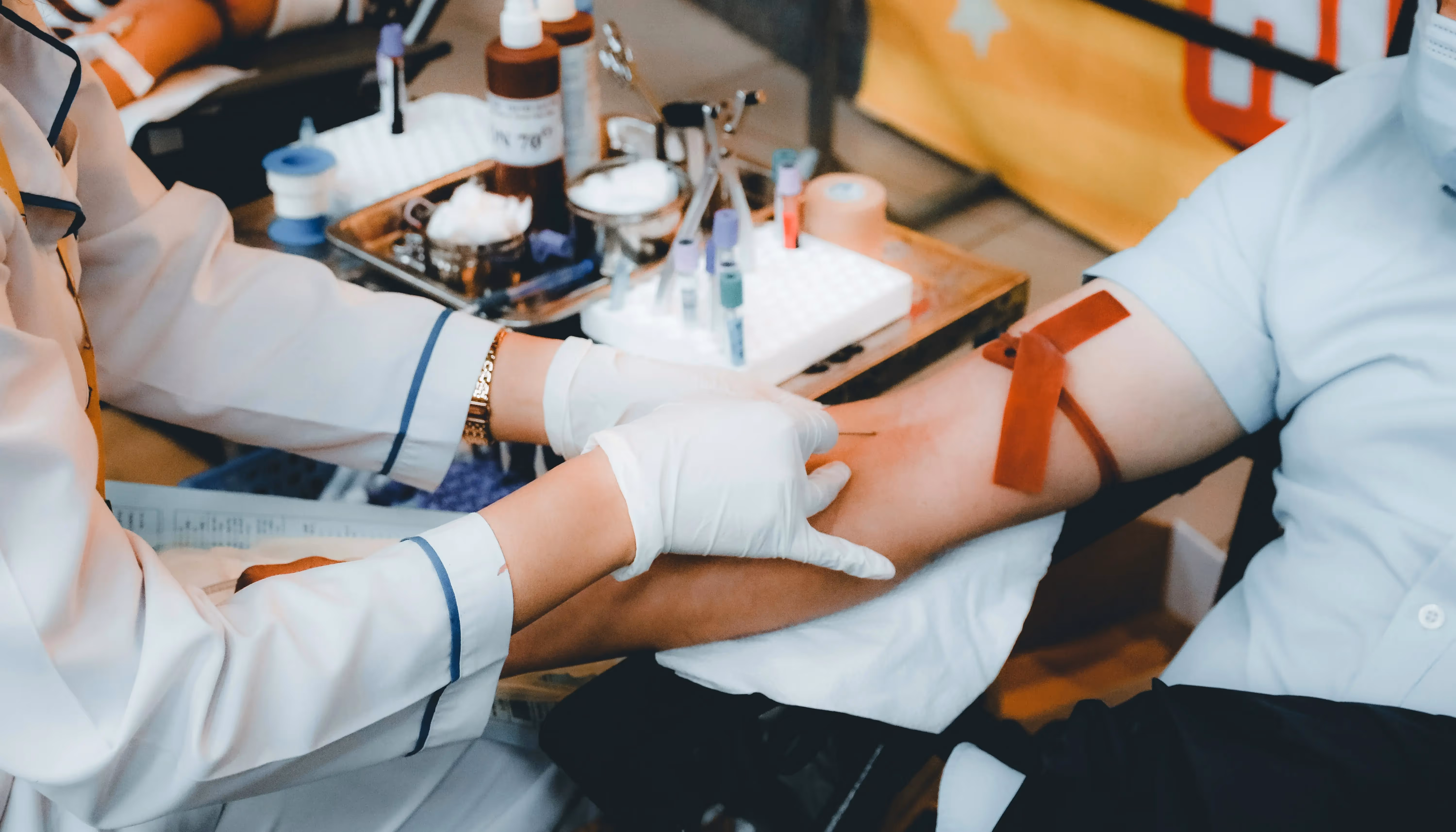Person getting their blood drawn