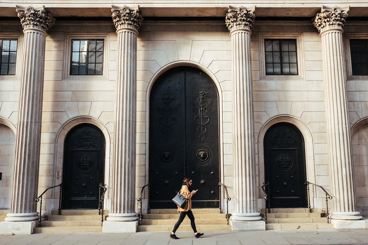 A representation of a bank.