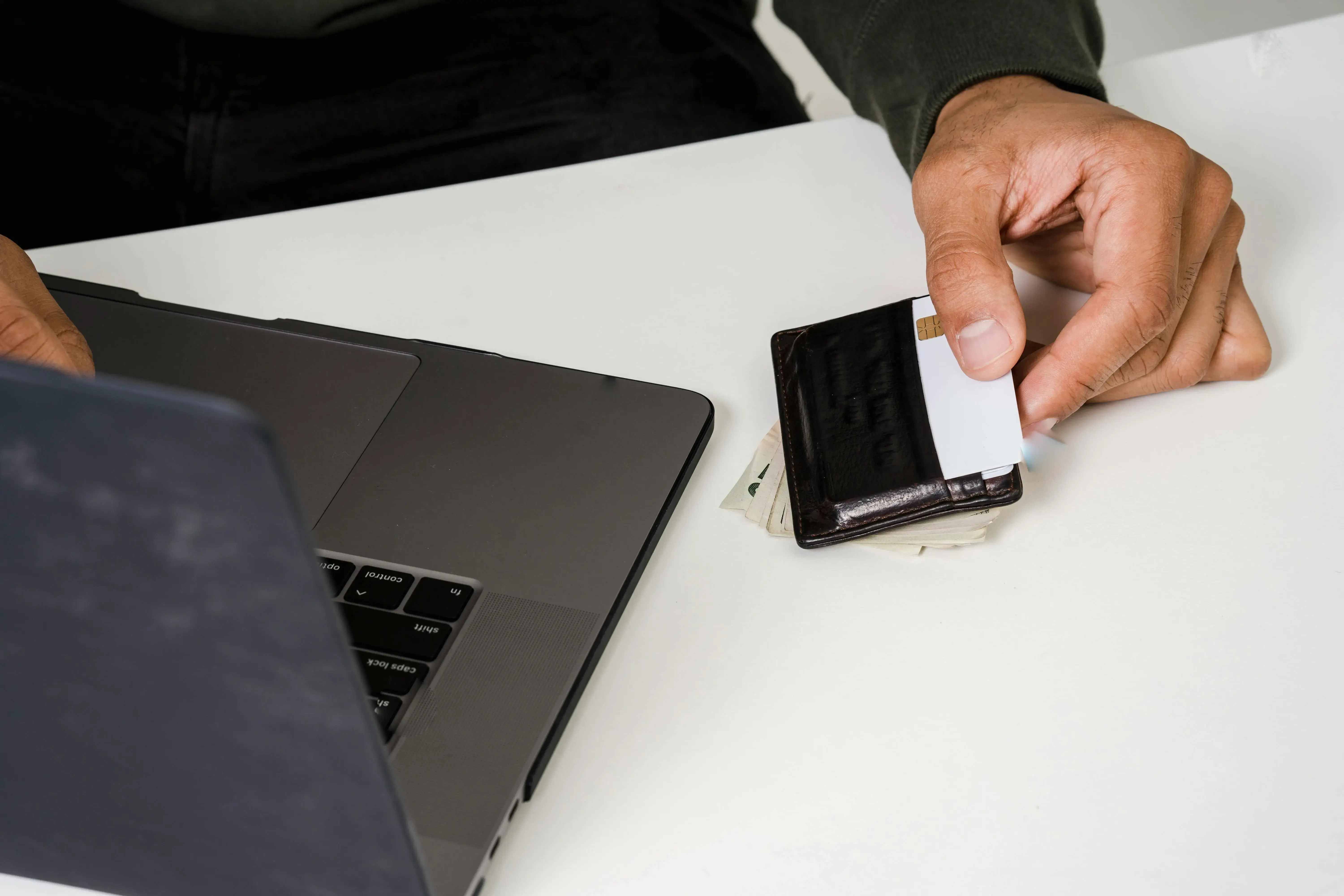 Laptop and a credit card