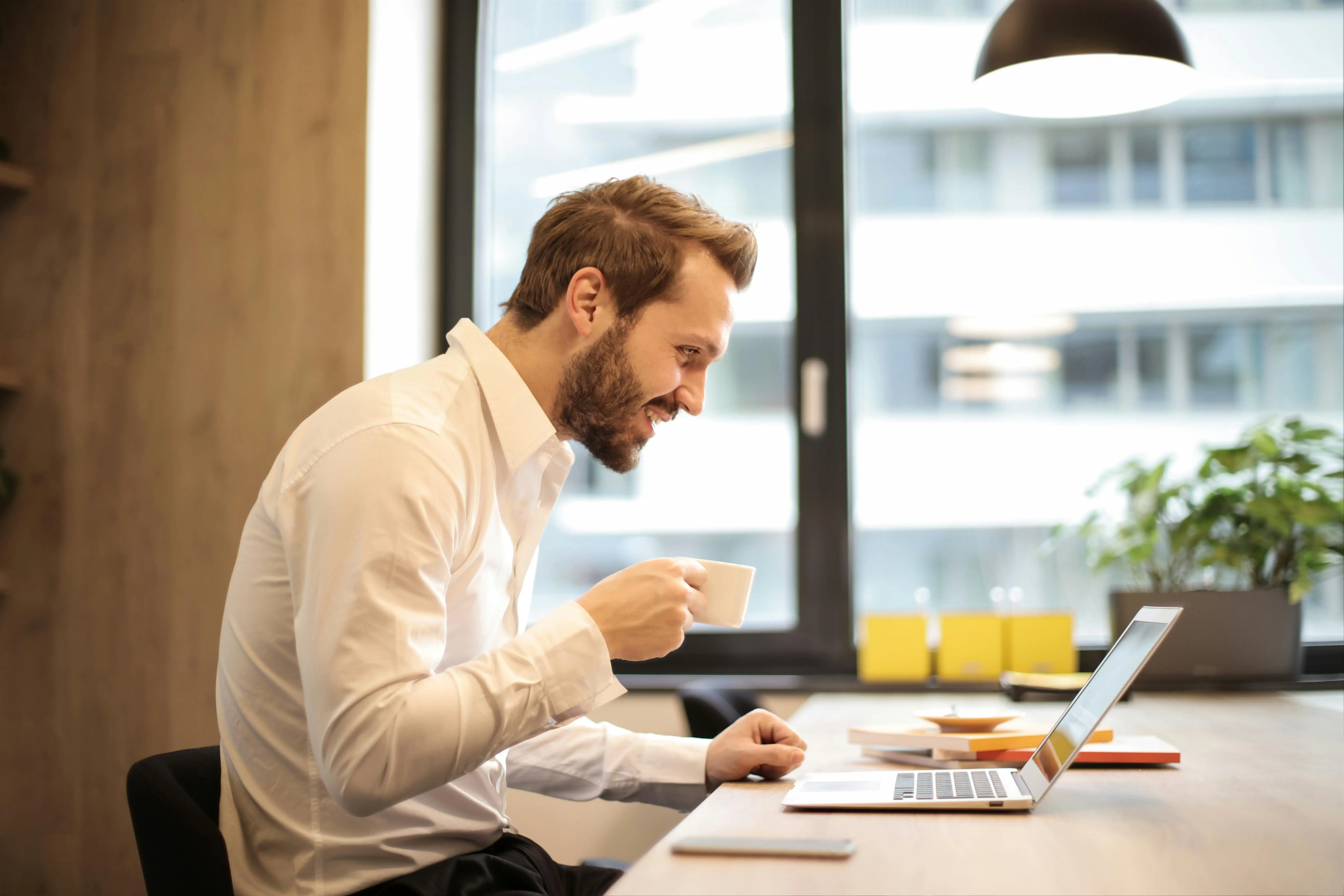 Man using a laptop
