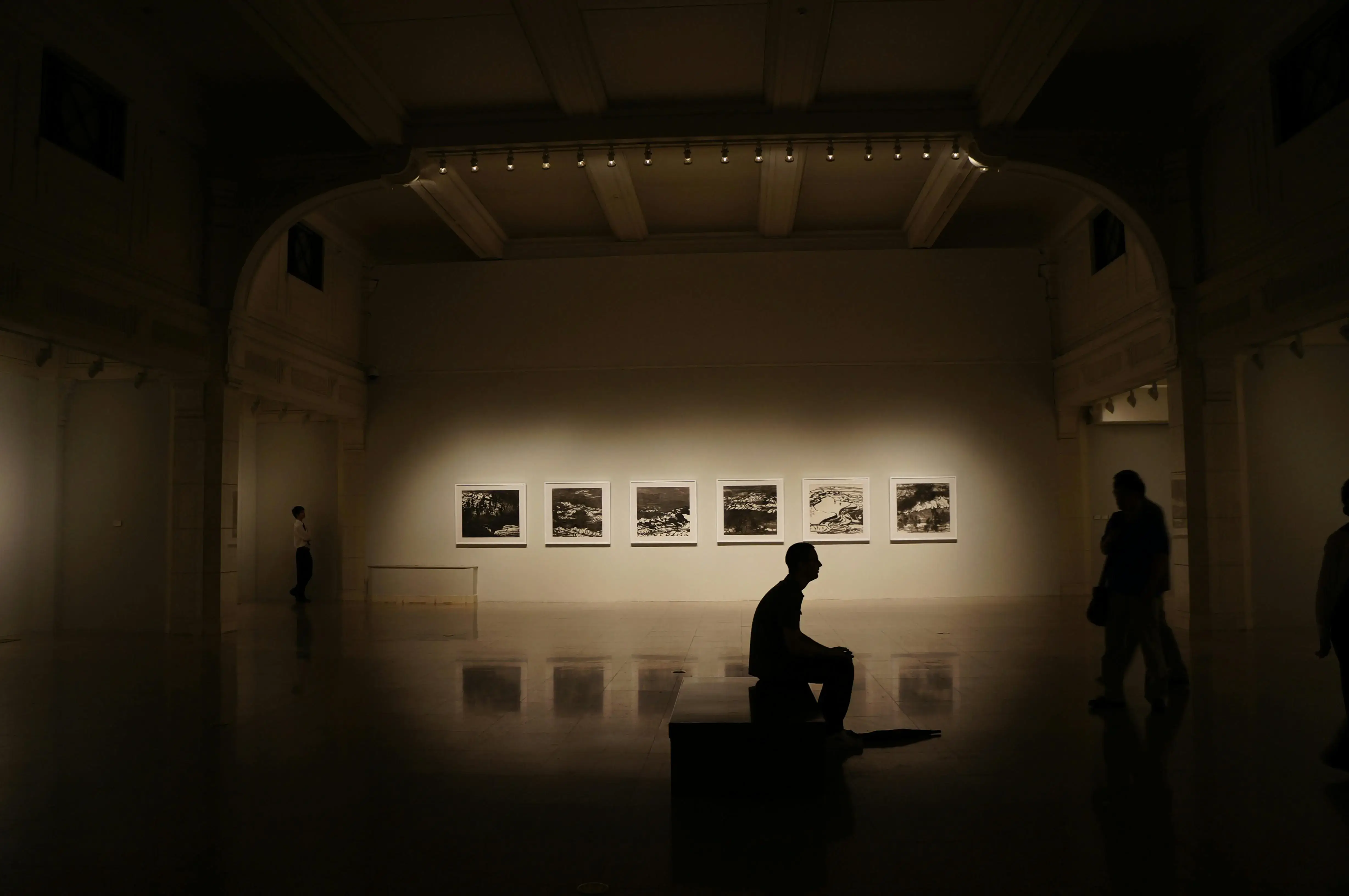 People inside a museum