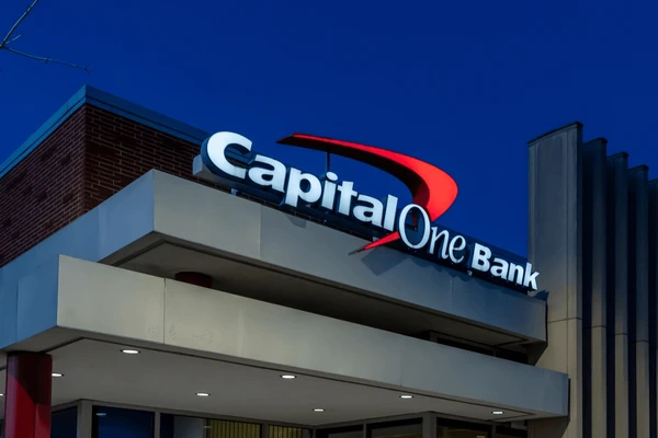 Front of a Capital One Bank.
