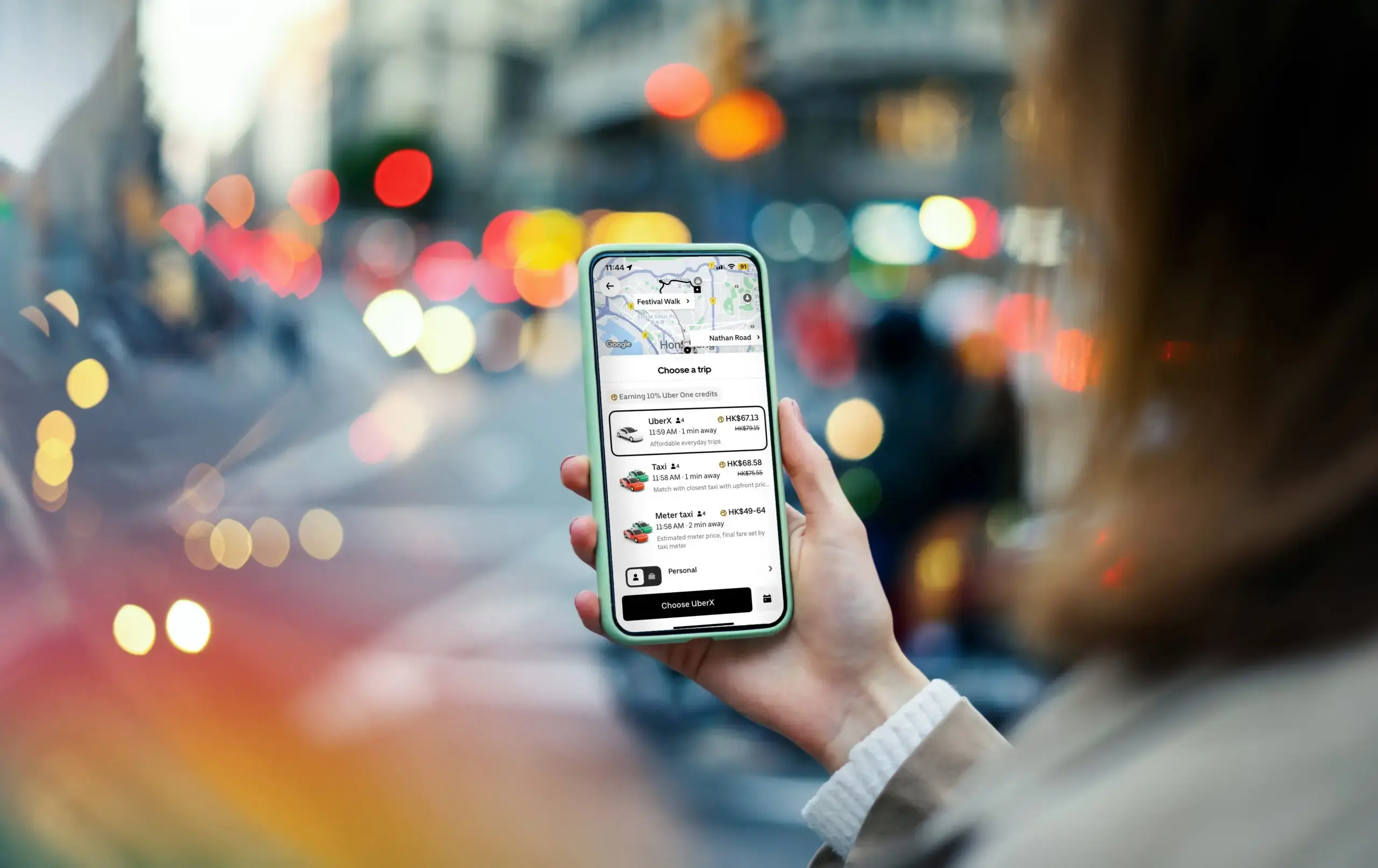 Person holding a phone