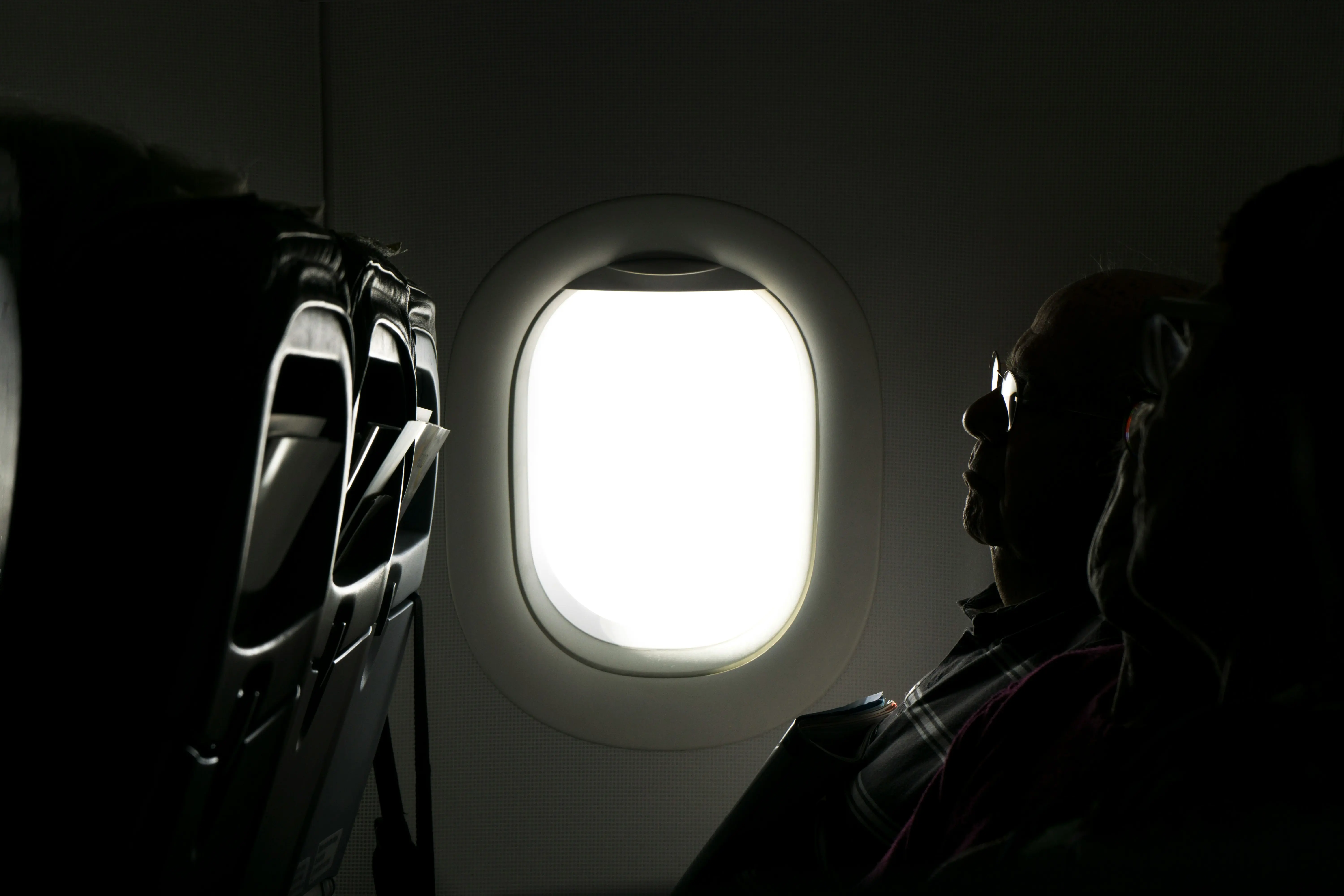 Person inside a plane