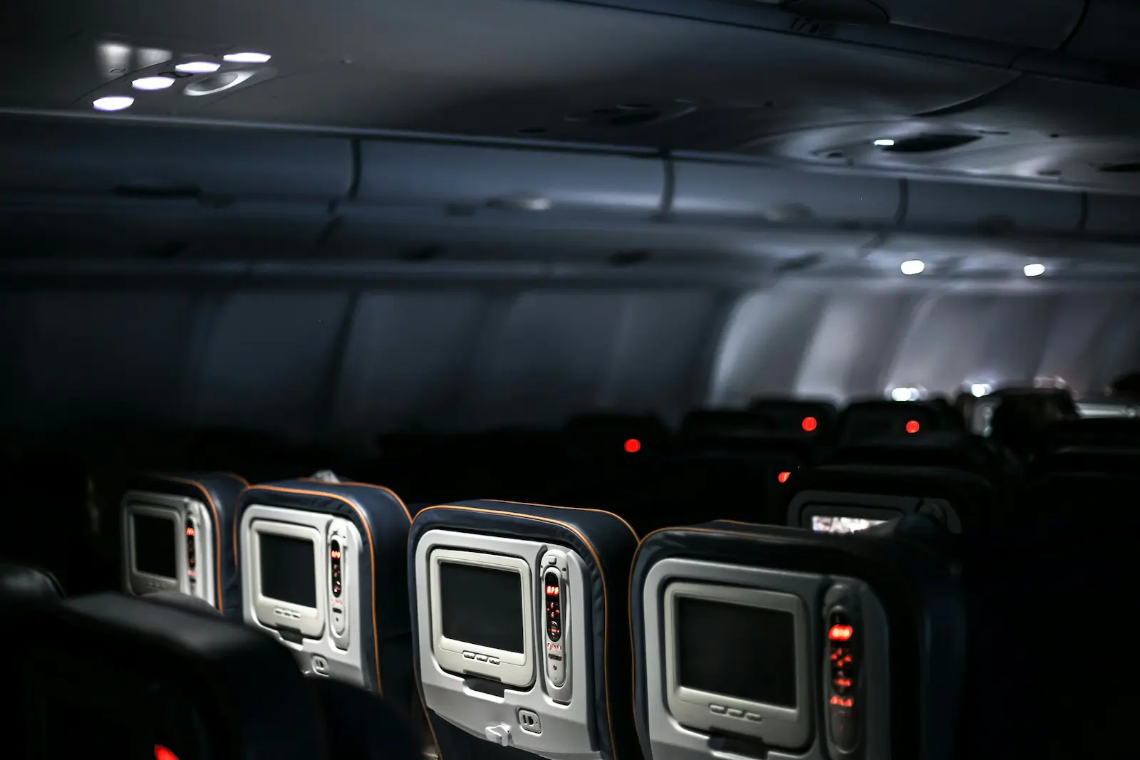 Inside of an airplane