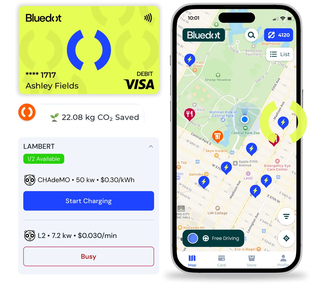 Bluedot mobile app EV adoption