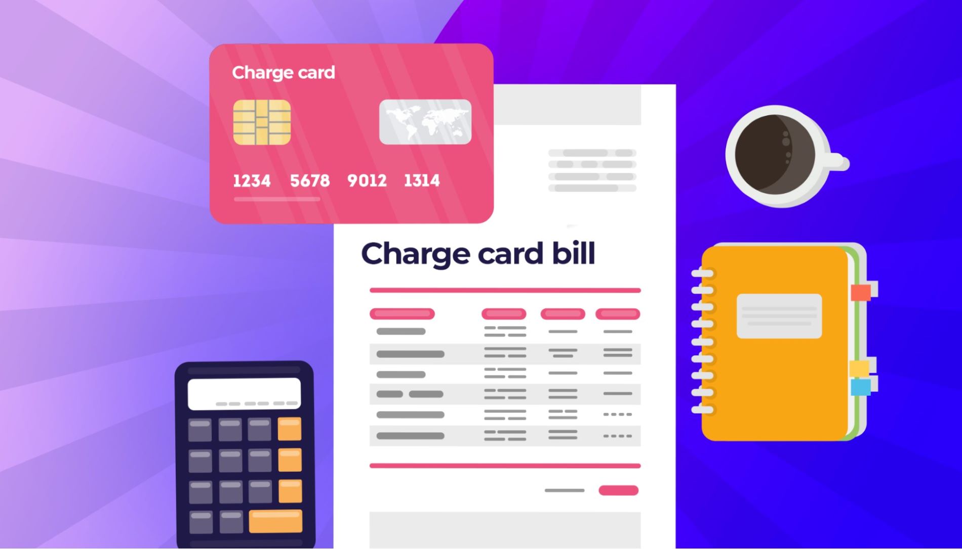Illustration charge card bill