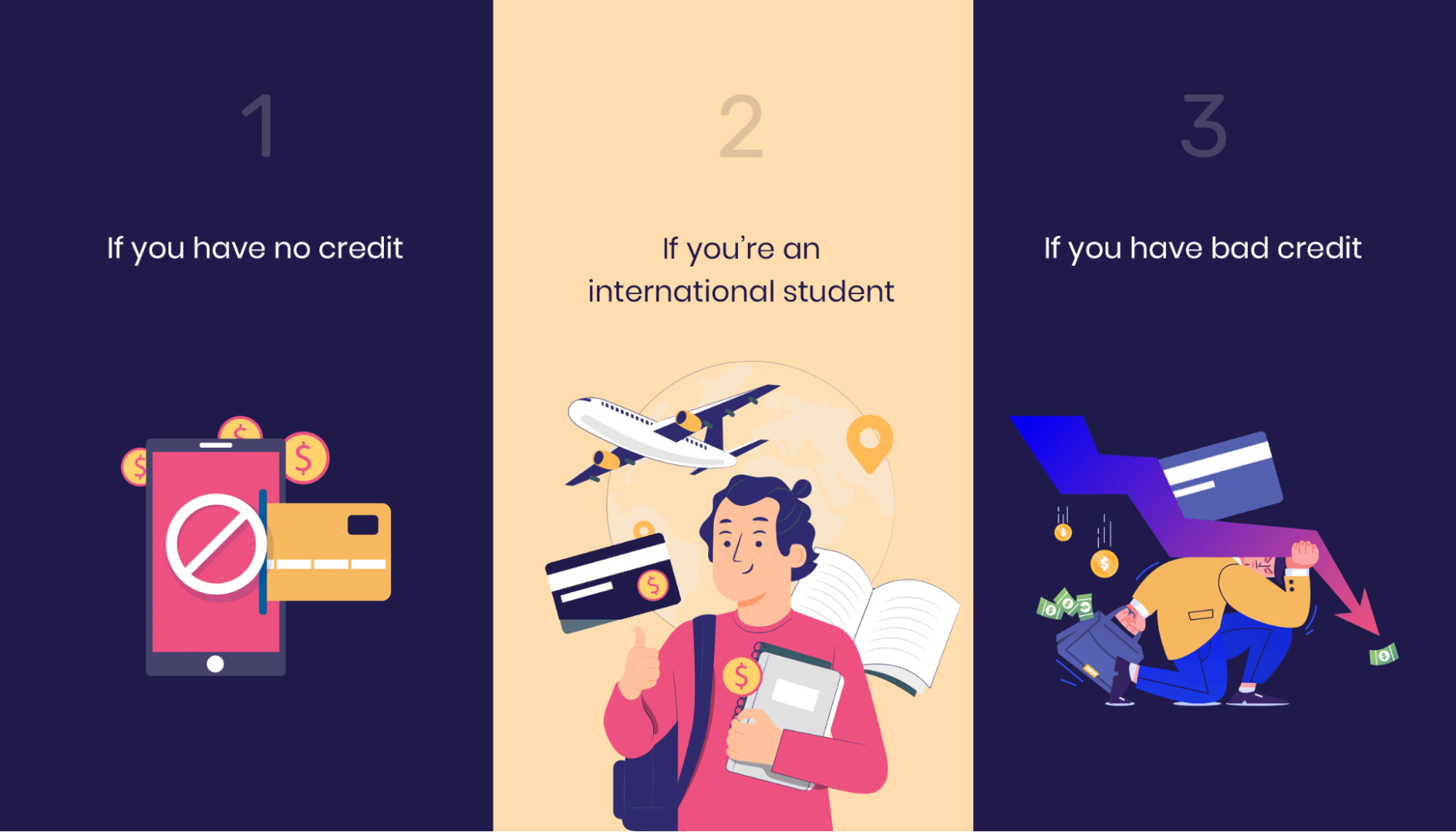 A student using a credit-building card