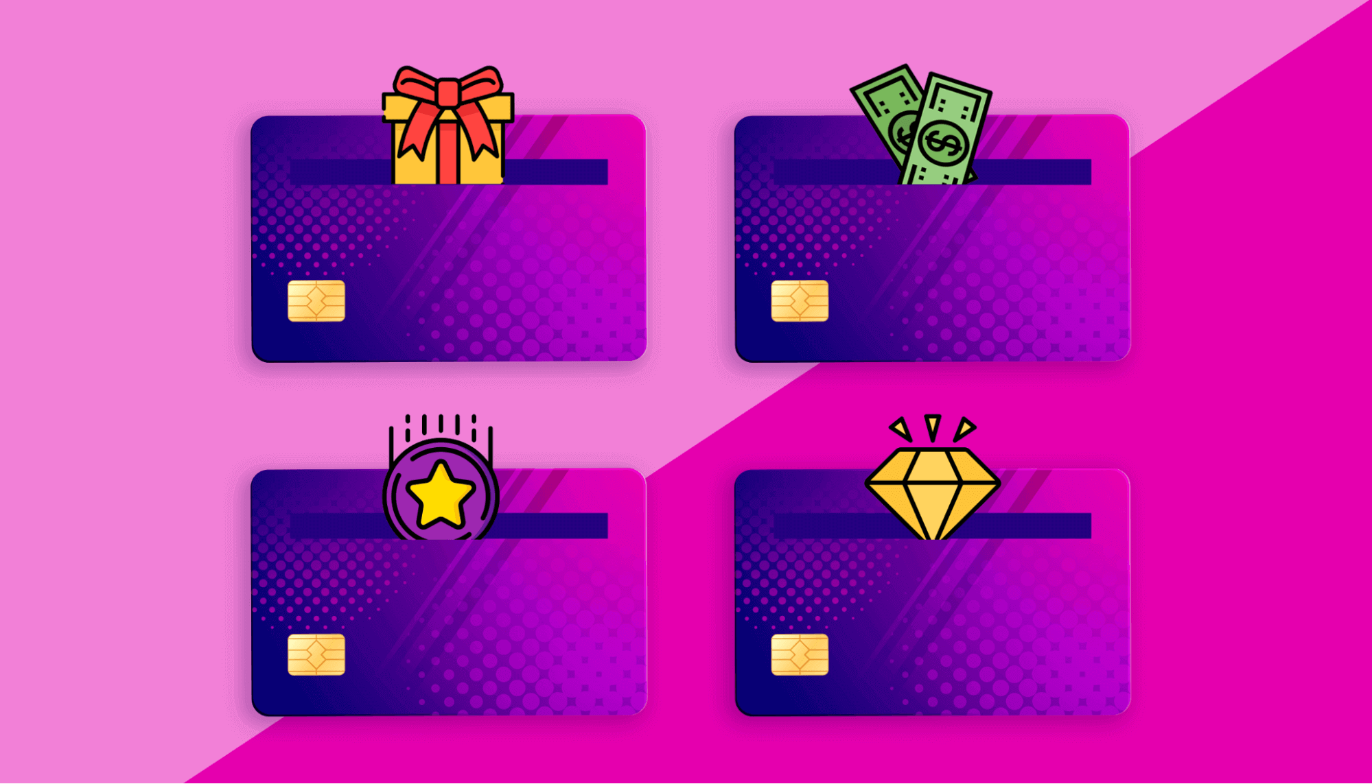 Illustration showing credit card rewards