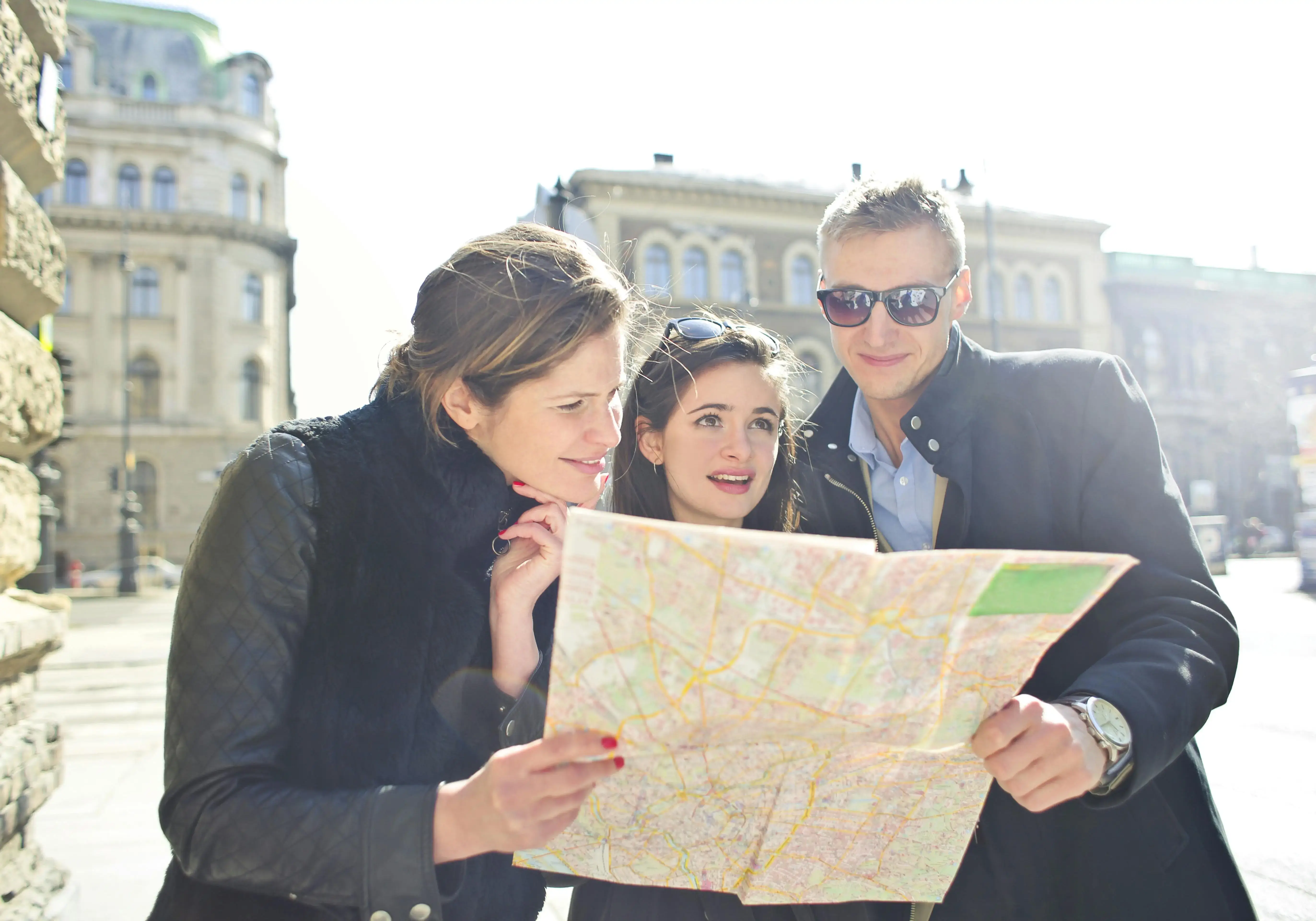 People looking at a map