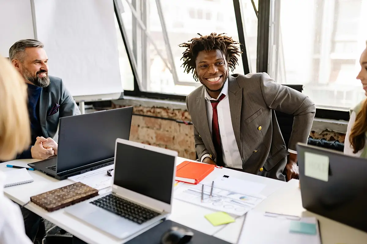 Business man smiling