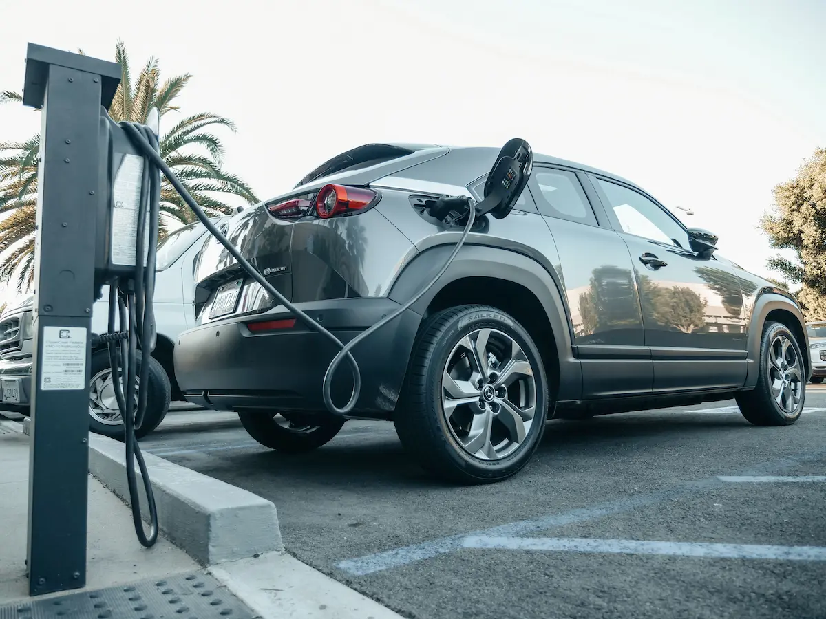 Electric vehicle charging at an outdoor station, representing the new Chase Sapphire Preferred 3x points on gas and EV charging benefit