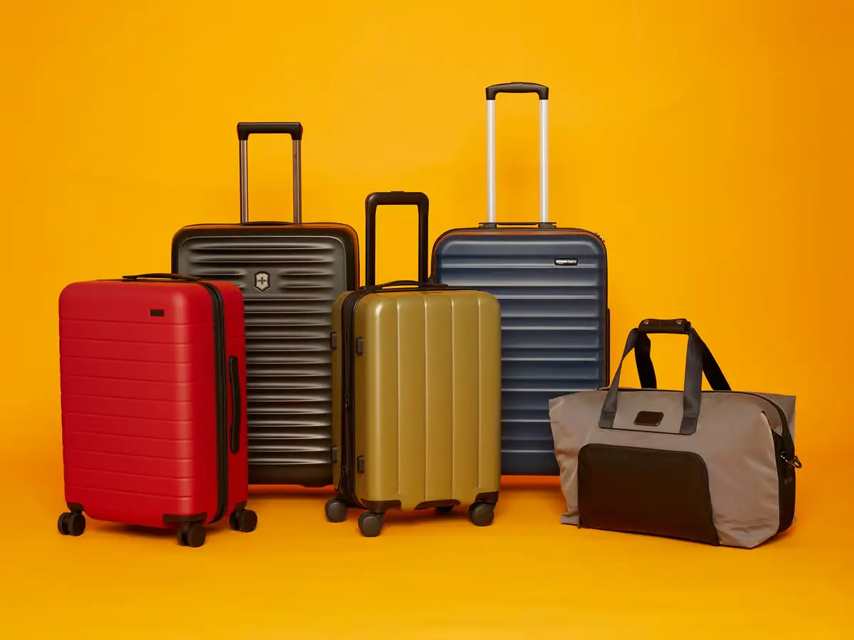 Gray hardside suitcase