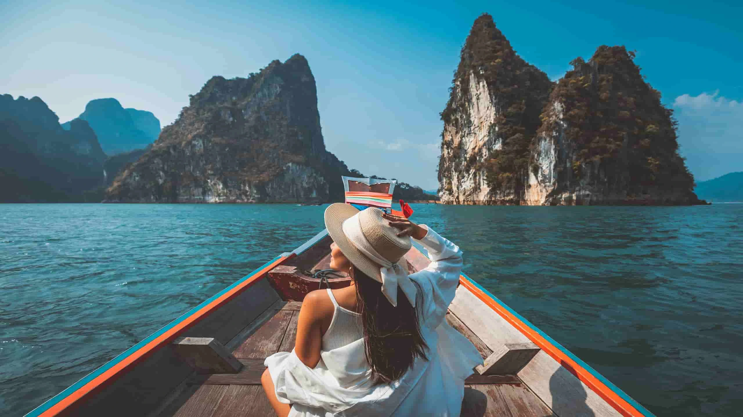 Woman in a boat on the water