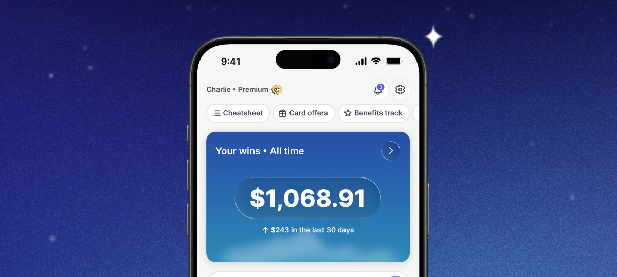 Kudos home page on iPhone showing a Your wins card with $1,068.91 all time and $243 in the last 30 days