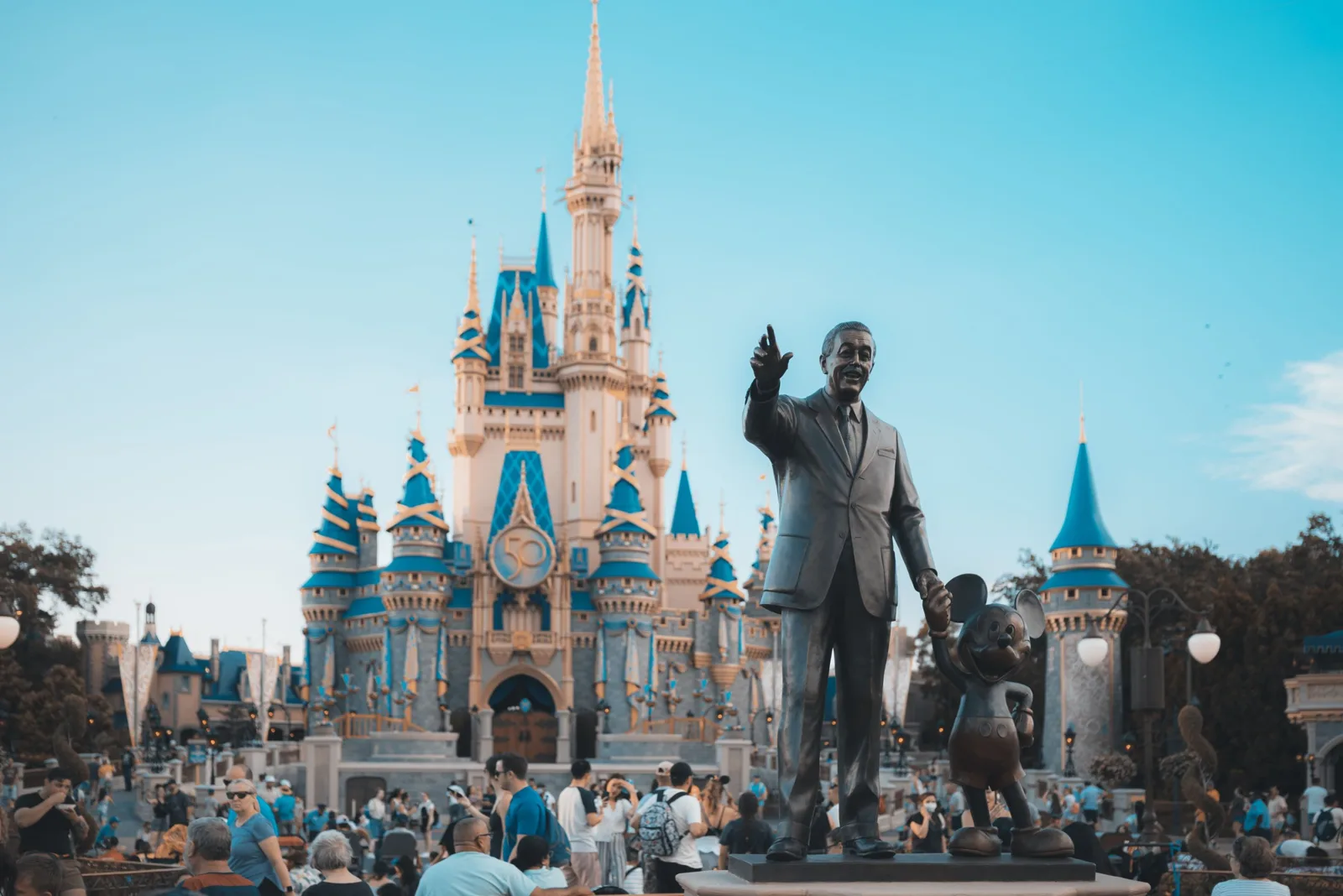Cinderella Castle and the Partners statue at Magic Kingdom in Walt Disney World