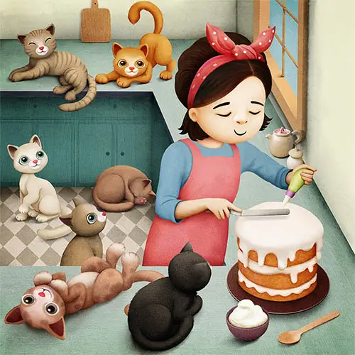 Teta Agáta a jej mačacia sedmička: Koláč