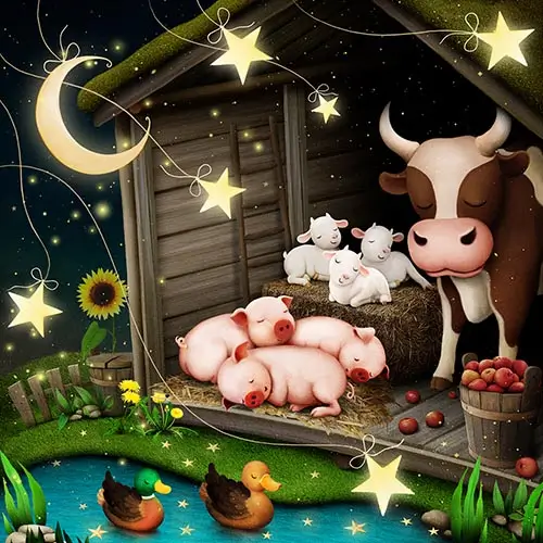Story illustration from Readmio: Good Night, Farm Animals