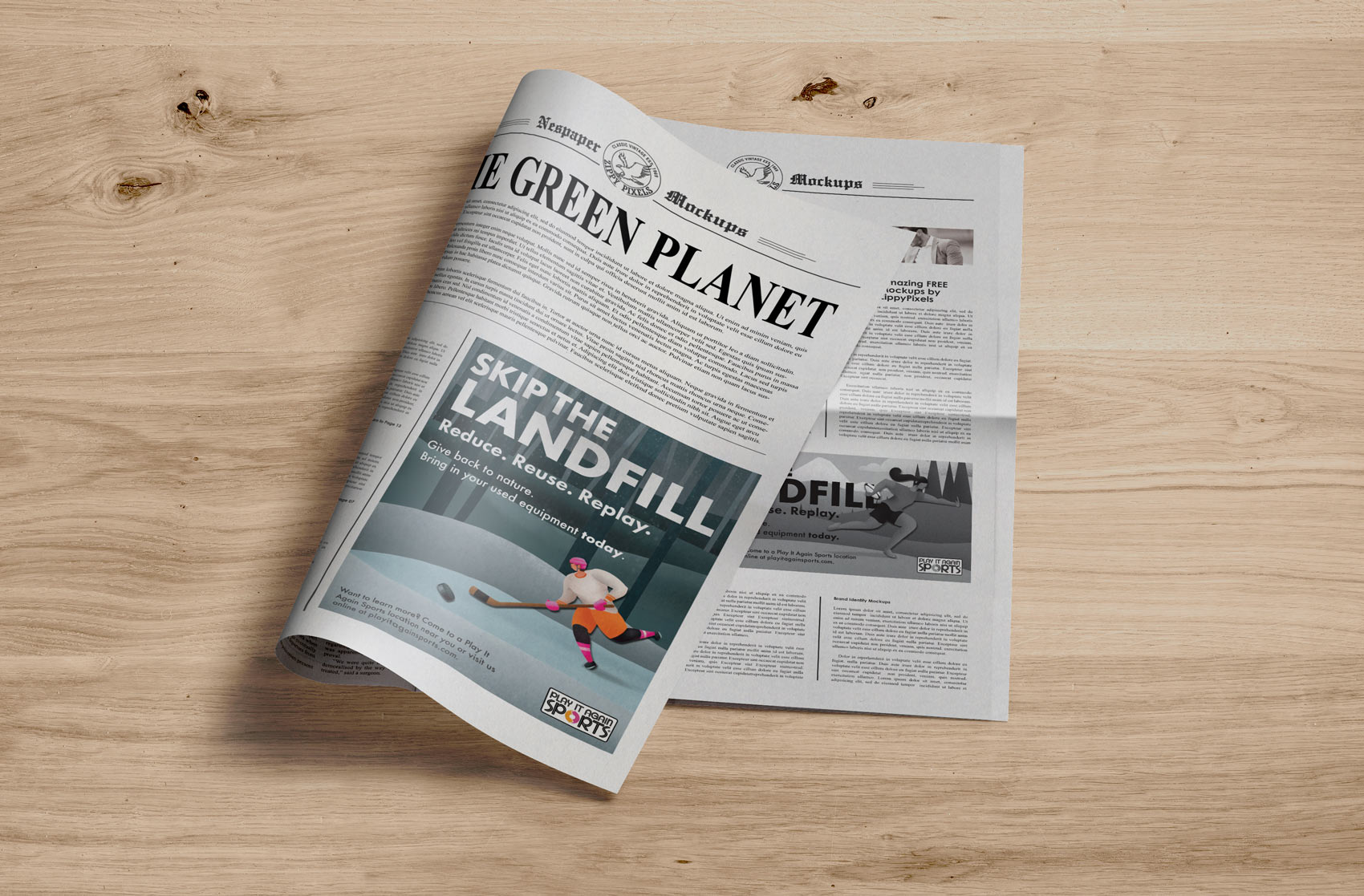 Print ads from Skip the landfill campaign