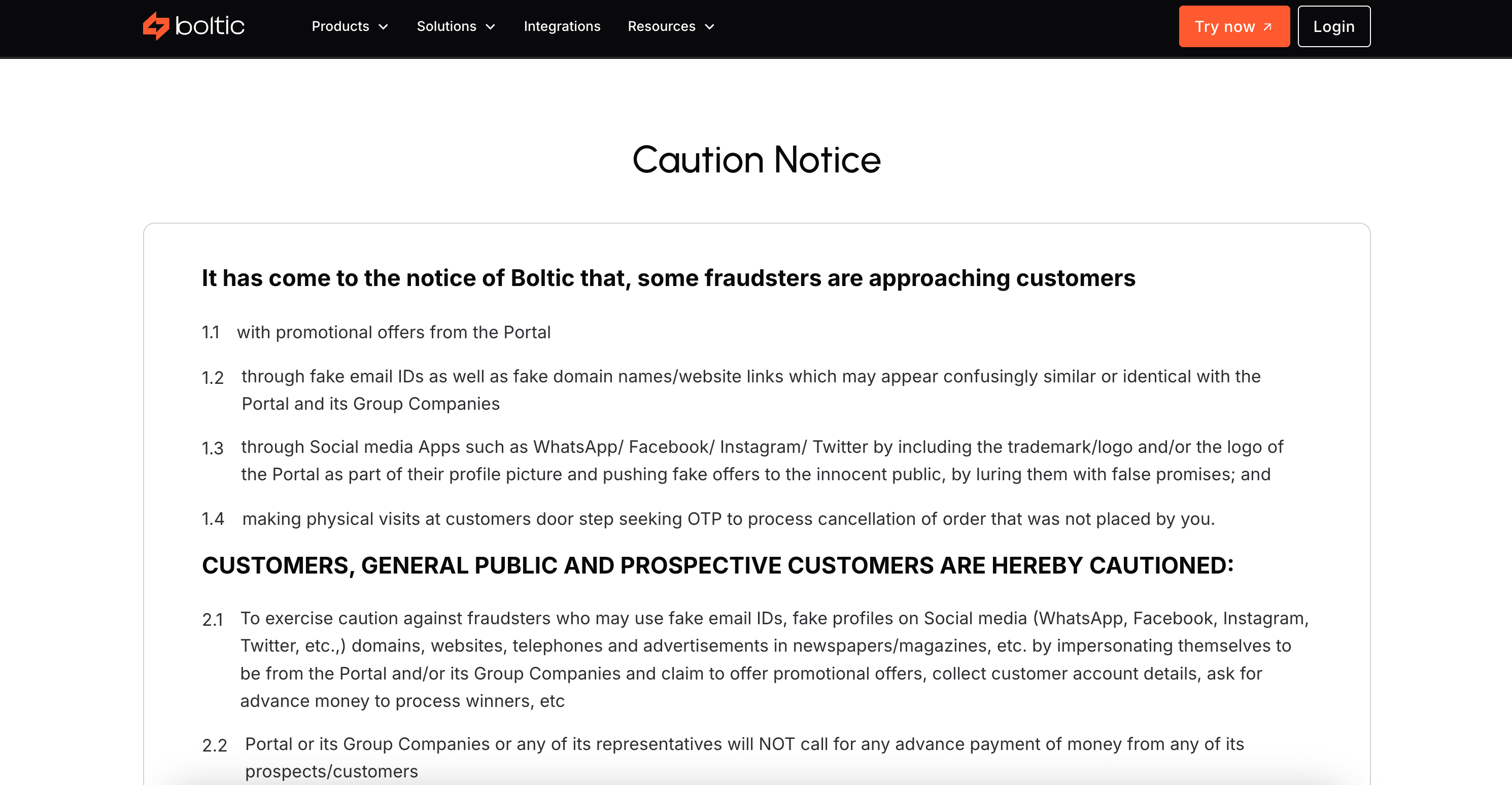 Caution | Boltic