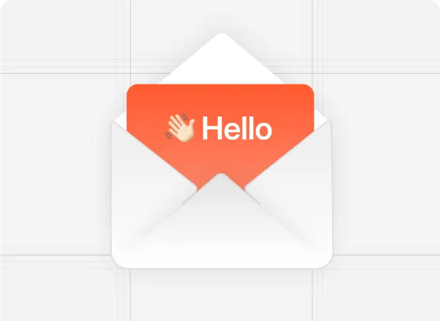 Envelope with "Hello" card inside