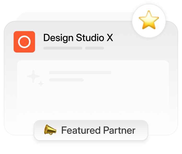 Featured partner card with star and megaphone