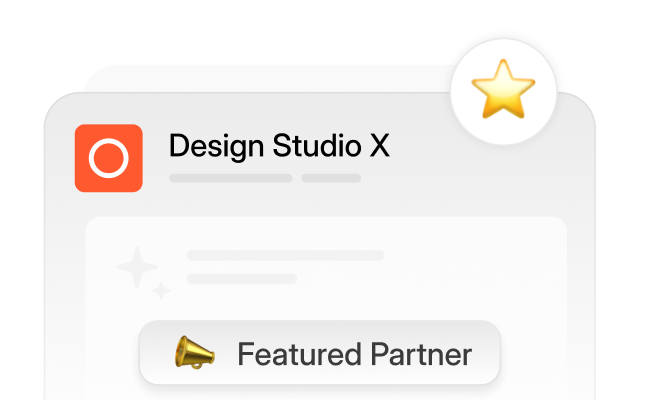 Featured partner card with star and megaphone