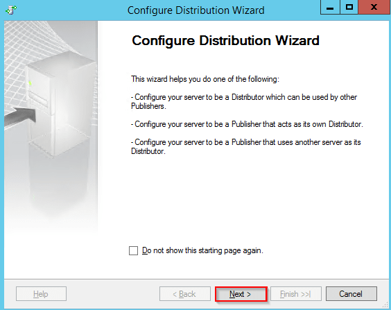 Configure Distribution Wizard