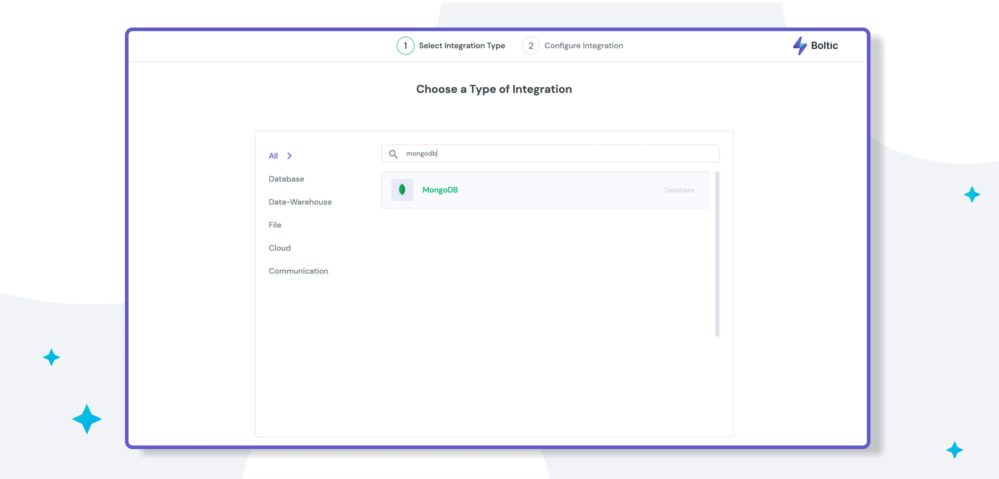 Boltic Add Integration Dashboard