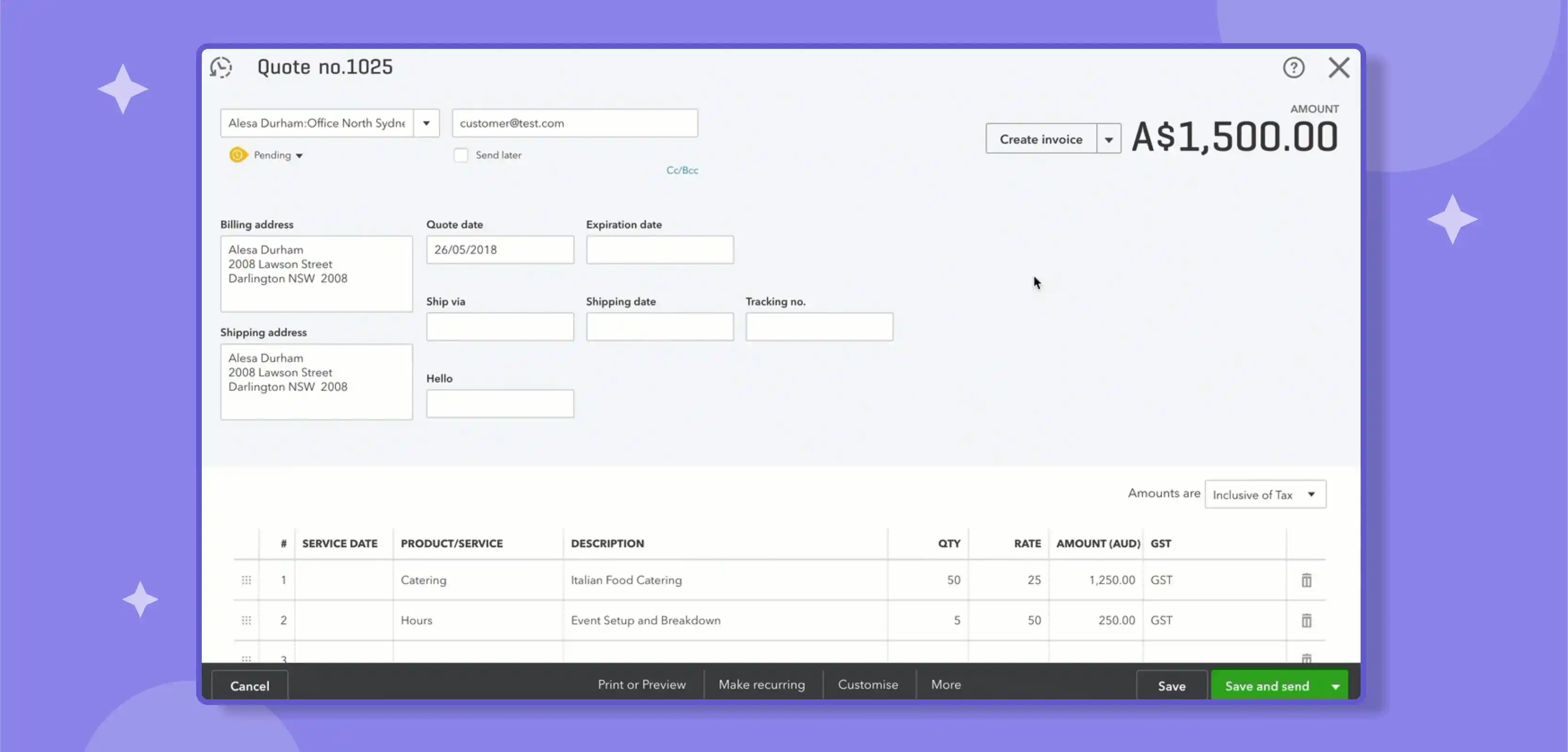 Invoice Raising of Product