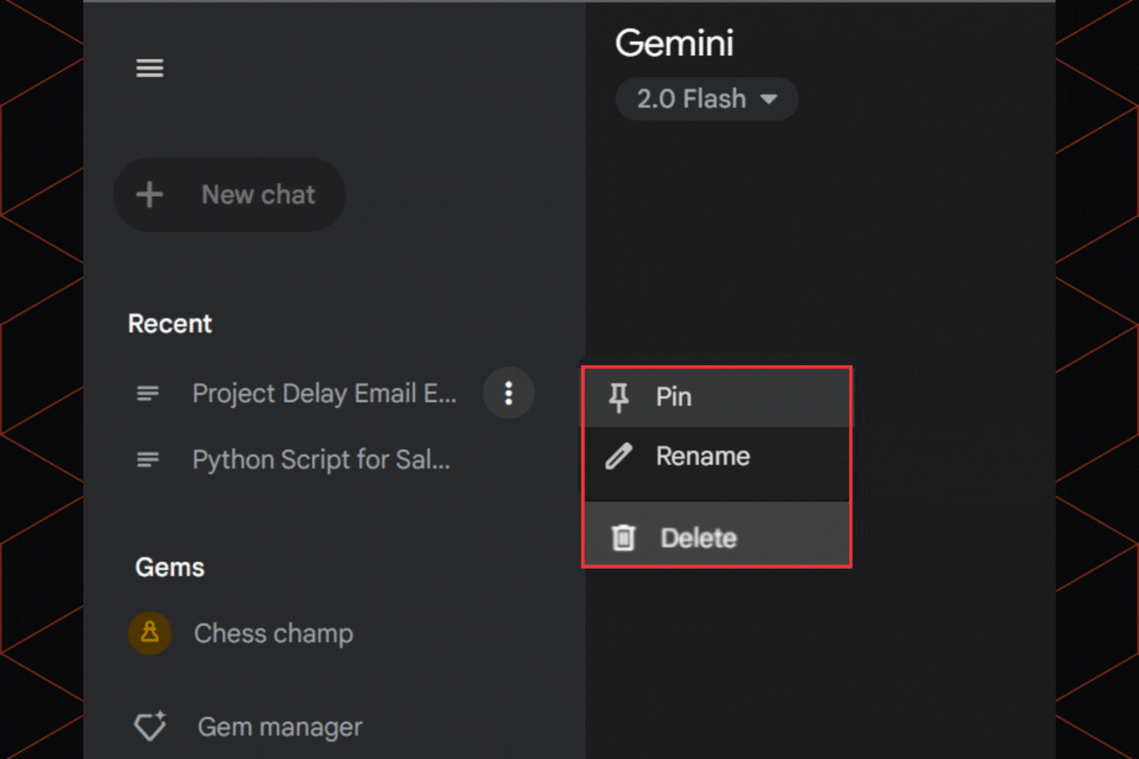 Review and manage your chats
